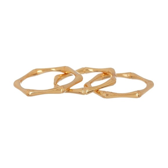 Adornia 14k gold-plated bamboo stacking rings – NEW! - Picture 2 of 4